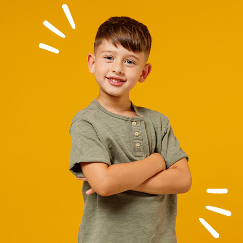 Young boy in green tee
